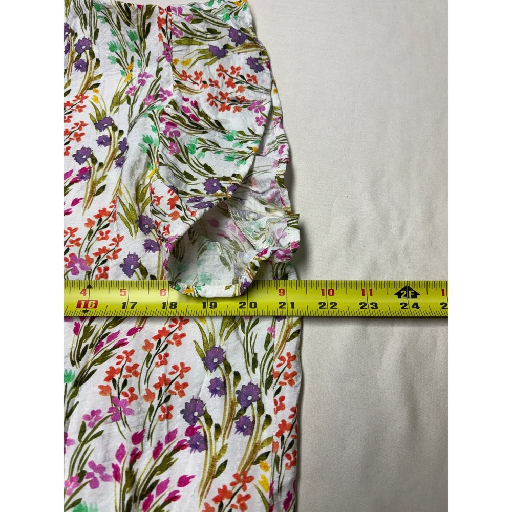 NWT THML Flutter Floral Top Wildflower Print Flutter Sleeve Blouse Large - Picture 8 of 8